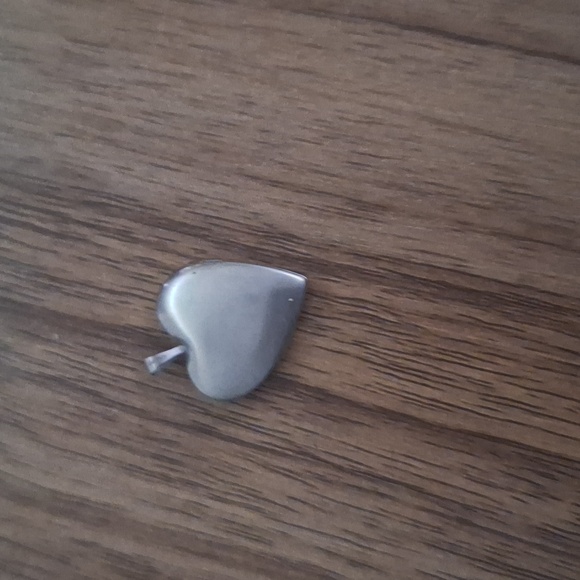 Vtg Sterling Silver Heart Locked Etched Cross Pendant 1” - Picture 2 of 5